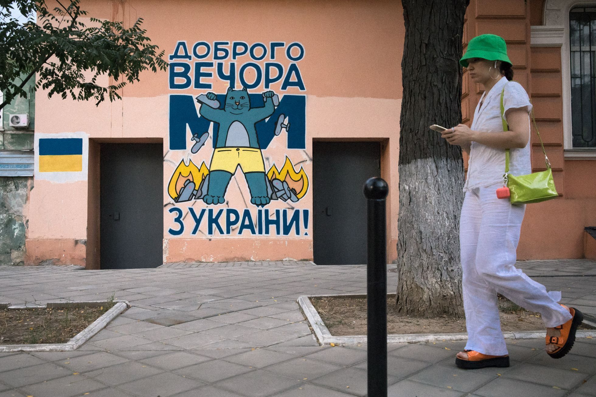 Anonymní graffiti umělec LBWS, Oděsa, Ukrajina, kočky