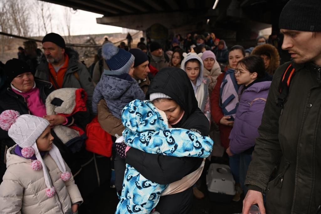 Uprchlíci Ukrajina Kyjev Irpiň