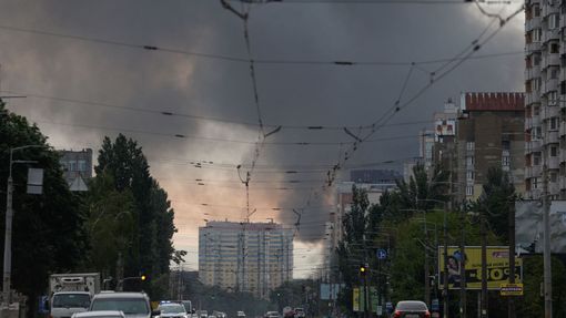 Kouř nad Kyjevem.