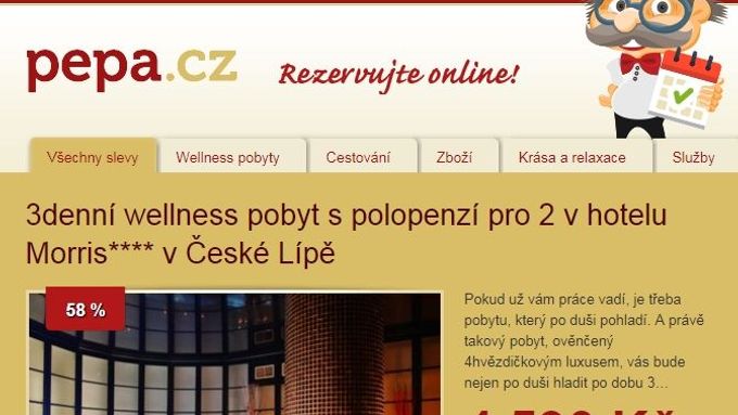 Původní podoba webu Pepa.cz