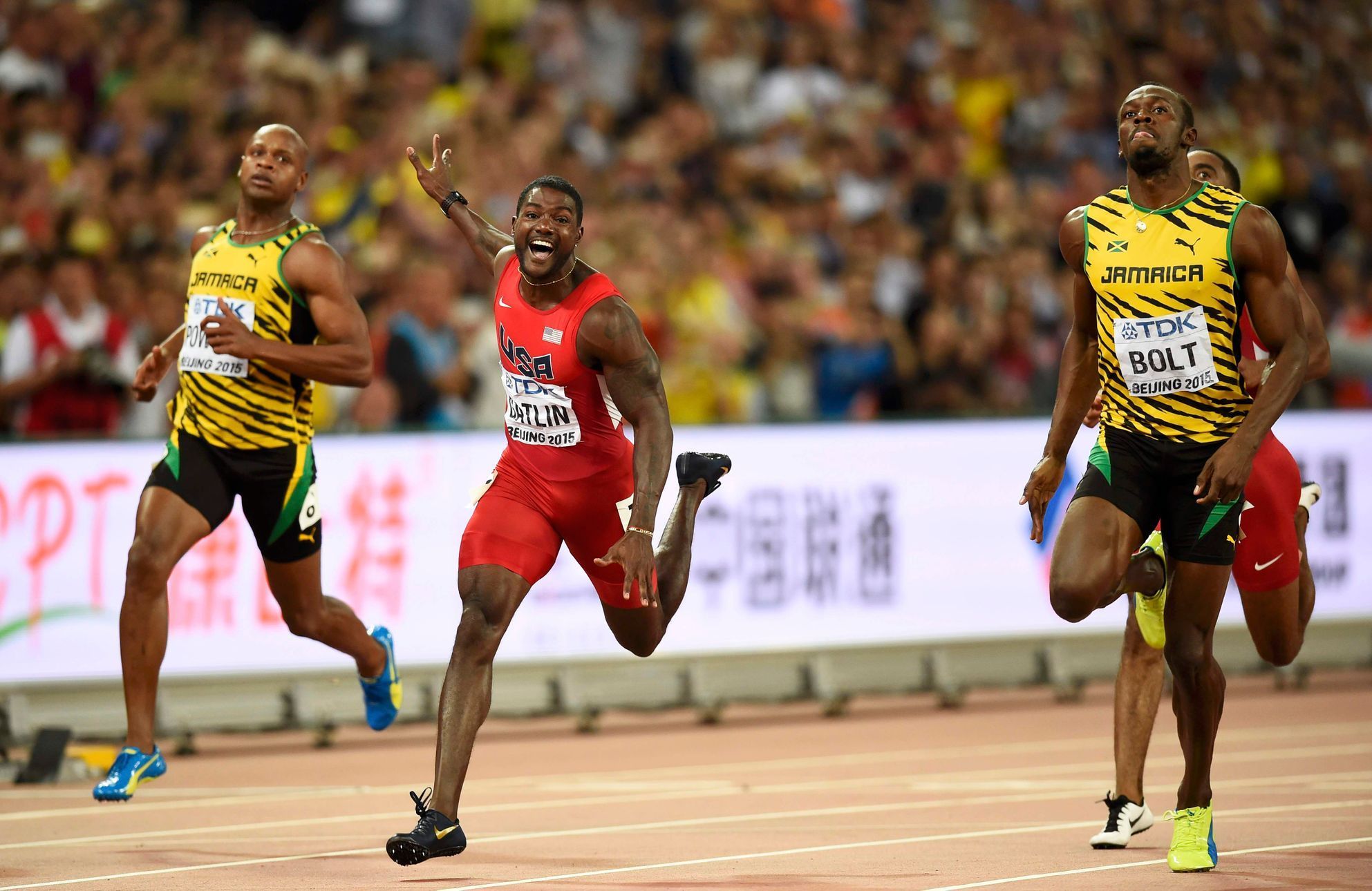MS v atletice 2015 - neděle 23. srpna (finále běhu na 100 m - Bolt a Gatlin)