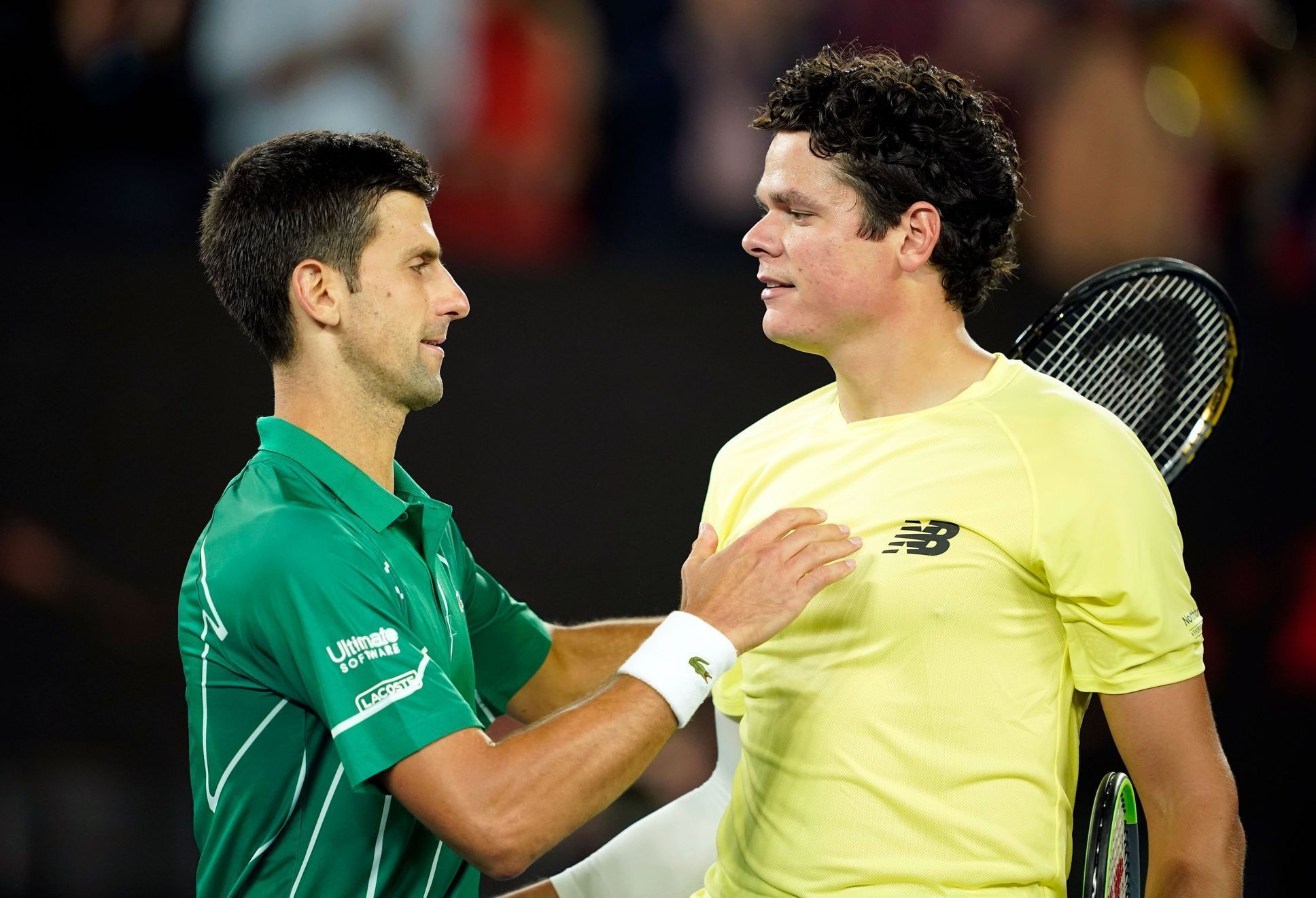 Novak Djokovič a Milos Raonic ve čtvrtfinále Australian Open 2020