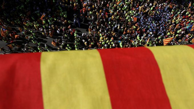 Oslavy Dne Katalánska v Barceloně.