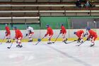 Osmnáctka povolaných hráčů se sešla na zimním stadionu ve Velkých Popovicích, kde místní Slavoj hraje krajskou soutěž.