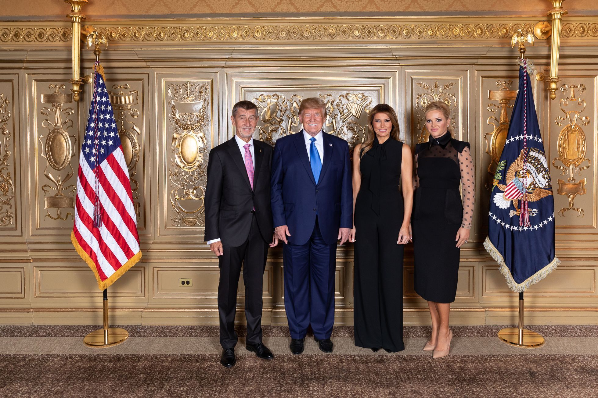 Andrej Babiš a Donald Trump se svými manželkami