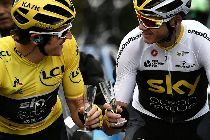 Geraint Thomas a Chris Froome v poslední etapě Tour de France 2018