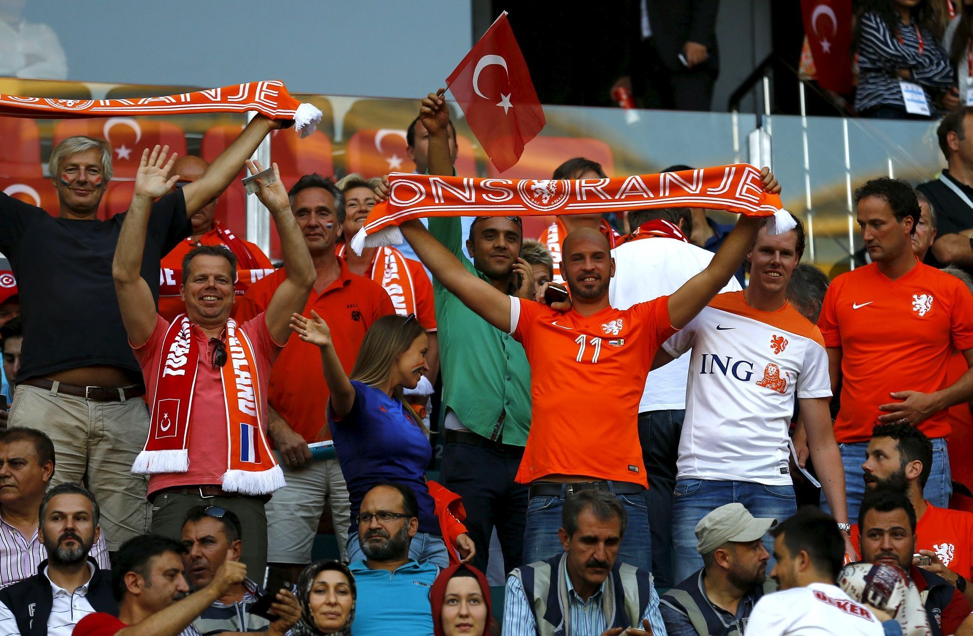 Turecko-Nizozemsko: fanoušci Nizozemska