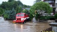 Kunratice u Cvikova, jedna z evakuovaných obcí na Liberecku, v sobotu 7. srpna