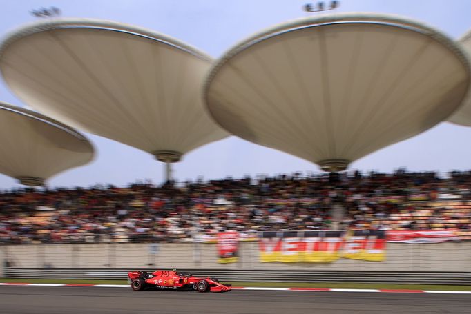 Formula One F1 - Chinese Grand Prix - Shanghai International Circuit, Shanghai, China - April 13, 2019   Ferrari's Charles Leclerc in action during qualifying   REUTERS/A