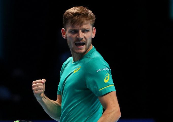 David Goffin v prvním utkání Turnaje mistrů proti Nadalovi