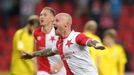 24. kolo HET ligy, Slavia - Karviná: Miroslav Stoch slaví gól na 2:1