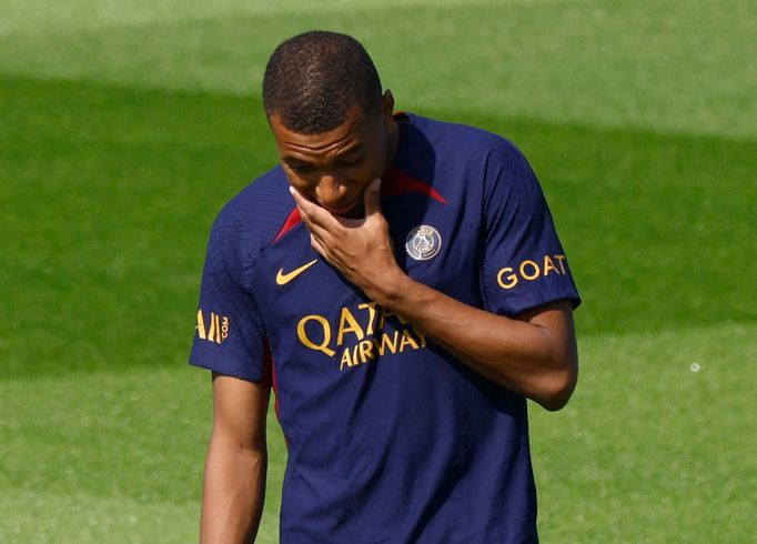 Kylian Mbappé na tréninku Paris Saint Germain