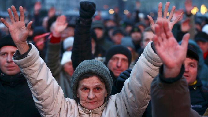 Únorové protesty v Bělorusku.