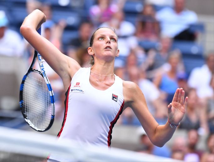 Karolína Plíšková ve finále US Open 2016 s Angelique Kerberoovu.