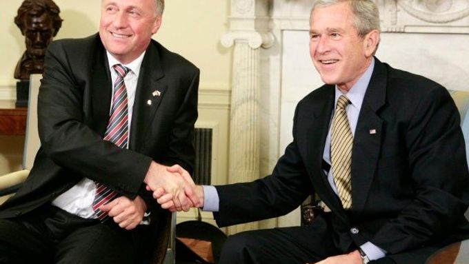 Czech PM Topolánek and US President George W. Bush. NATO flung aside?