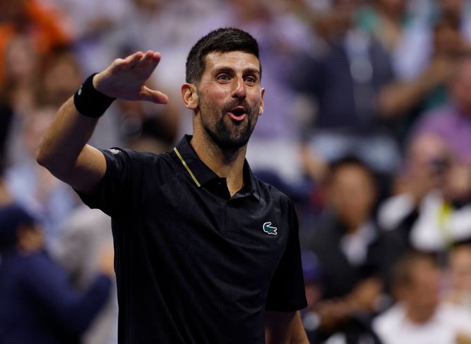 Novak Djokovič v utkání 3. kola US Open 2025