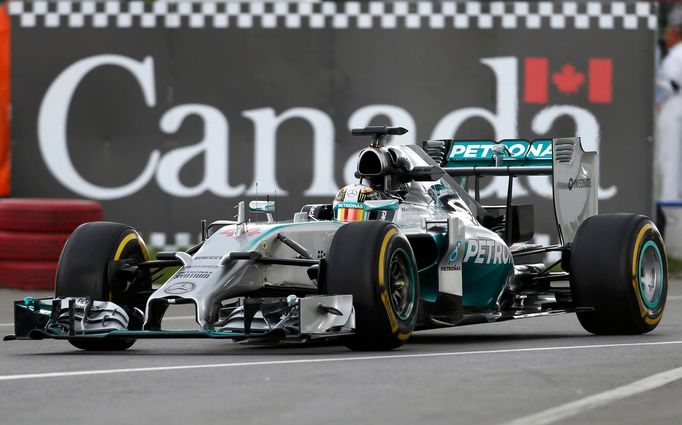 Mercedes driver Lewis Hamilton of Britain drives during the first free practice of the Canadian F1 Grand Prix at the Circuit Gilles Villeneuve in Montreal June 6, 2014. R