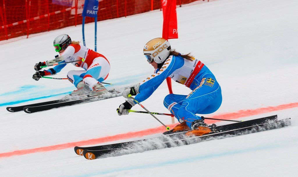 MS v alpském lyžování: Paralelní slalom, soutěž týmů (Švédsko, Itálie)