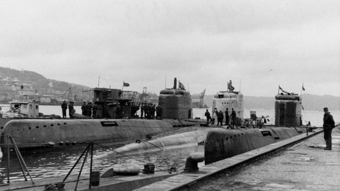 Německé ponorky za druhé světové války. Ilustrační foto.