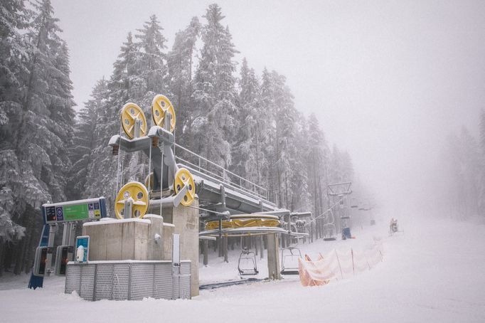 Lipno nad Vltavou v zimě.