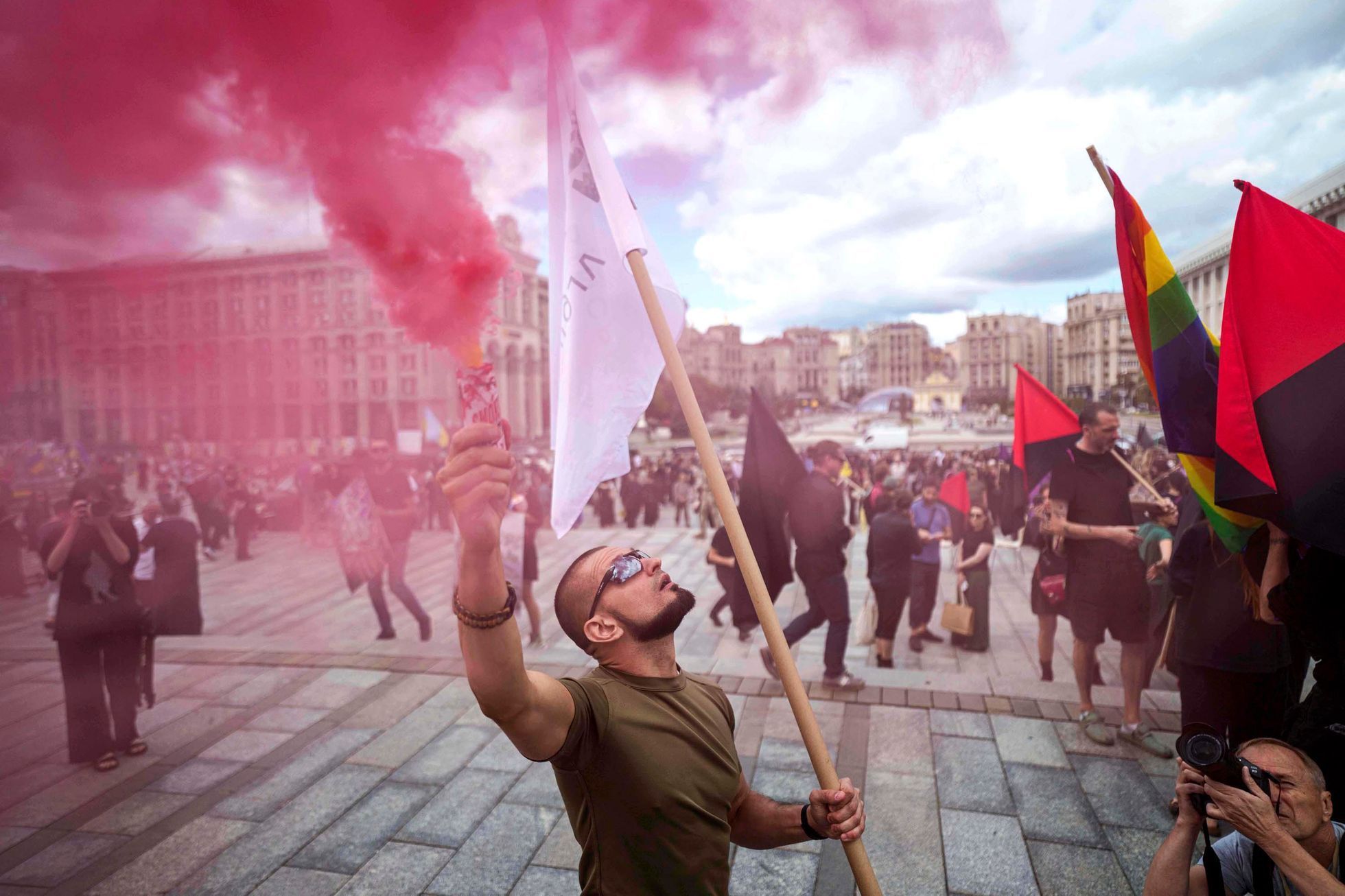 Ukrajina, Kyjev, pohřeb, armáda, anarchista, LGBT, David Chychkan, voják, smrt