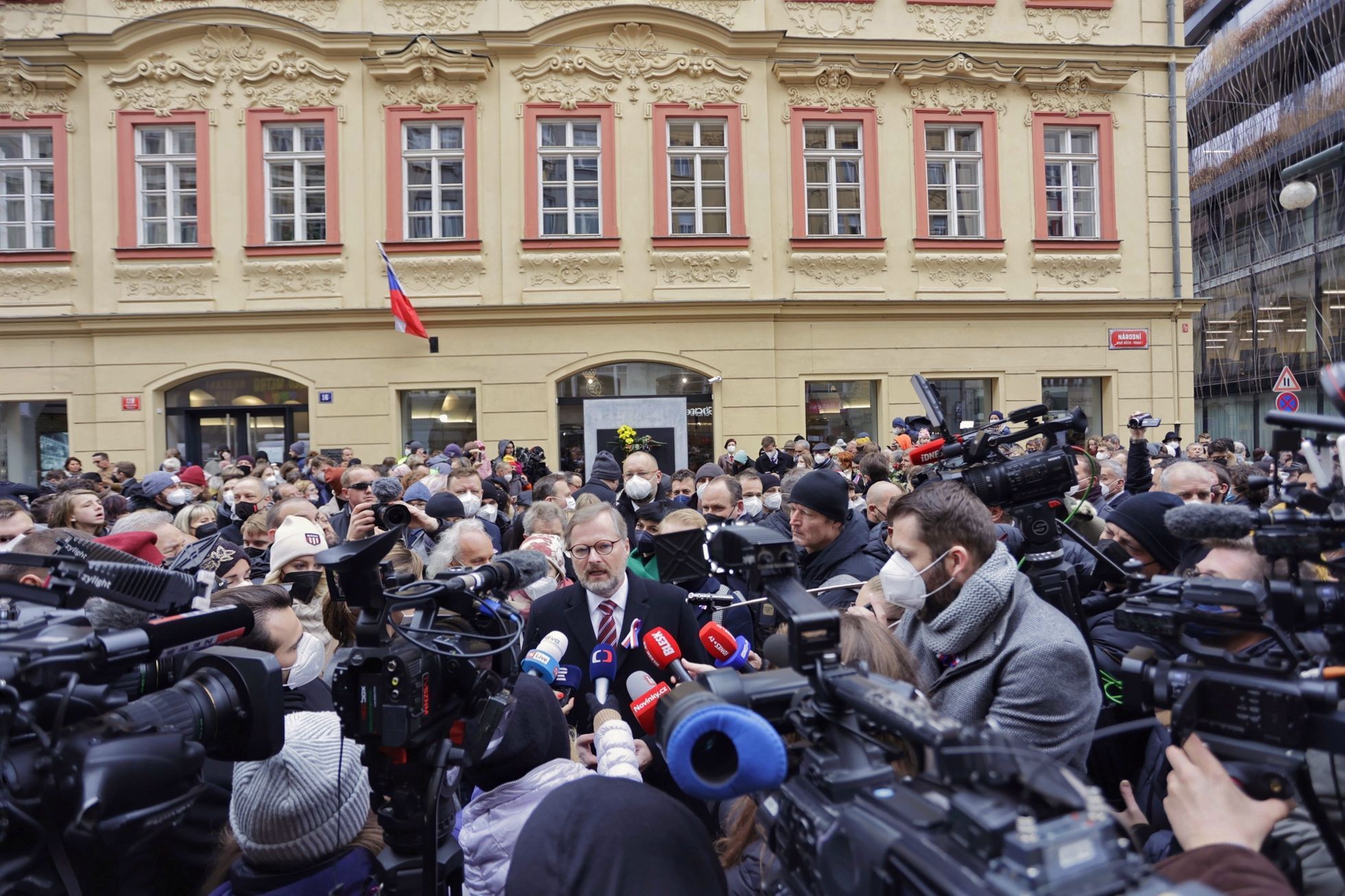 17. listopad 2021, státní svátek, Sametová revoluce, 17. 11. 2021, Národní třída, Hlávkova kolej