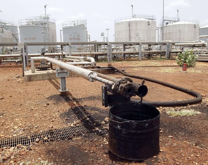 Power plant of an oil processing facility is seen at an oilfield in Unity State