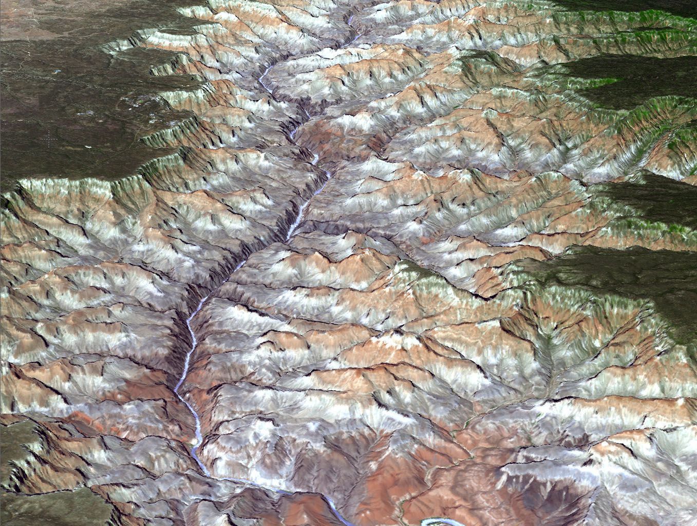 Grand Canyon, USA z vesmíru