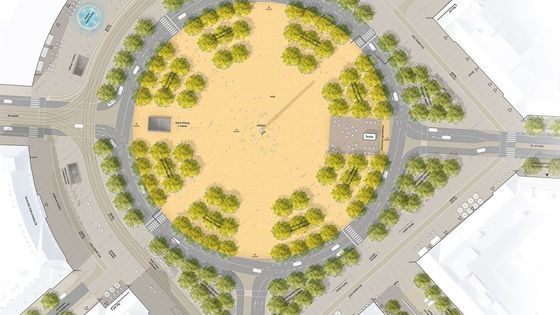 Vítězné náměstí Kulaťák návrh Pavel Hnilička architekti kruhový objezd semafory
