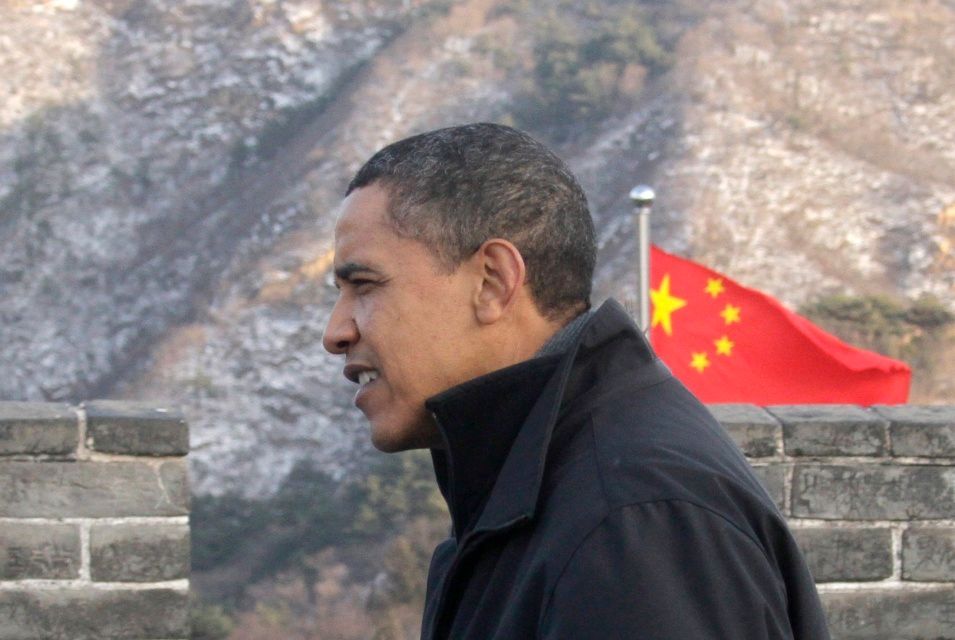 Barack Obama na Velké čínské zdi