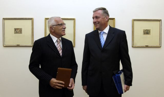 Mirek Topolánek u Václava Klause