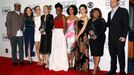 The cast of &quot;Grey's Anatomy&quot; poses backstage with their award during the People's Choice Awards 2016 in Los Angeles