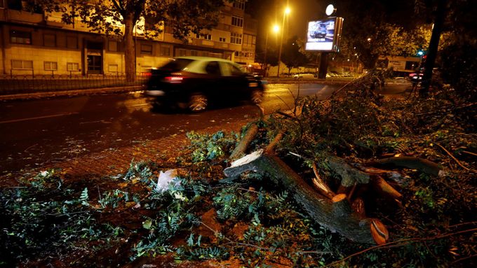 Bouře Leslie za sebou zanechala v Portugalsku polámané stromy i poničené střechy.