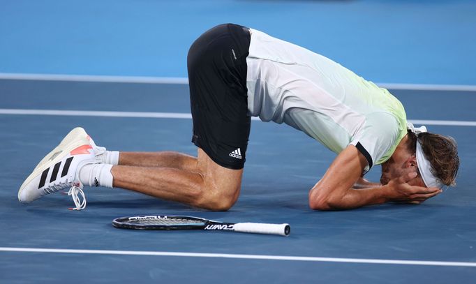 Alexander Zverev po vítězství ve finále tenisové dvouhry na olympiádě.