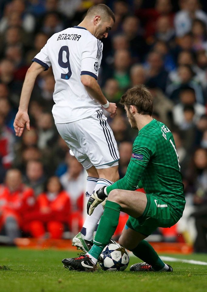 Liga mistrů: Real Madrid - Manchester United: Karim Benzema - David de Gea