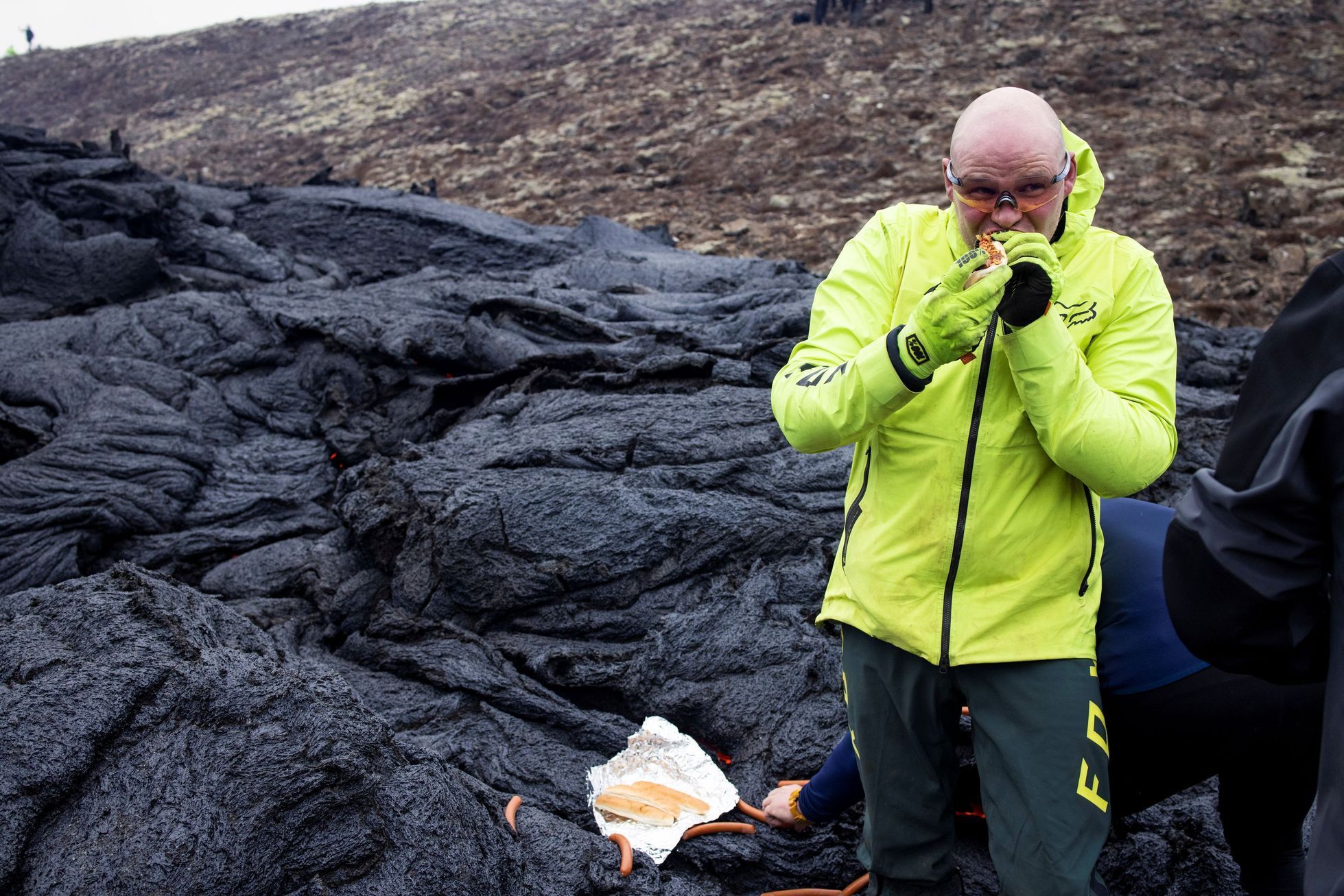 island sopka výbuch erupce hotdog