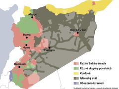 Mapa: Kdo co ovládá v Sýrii.