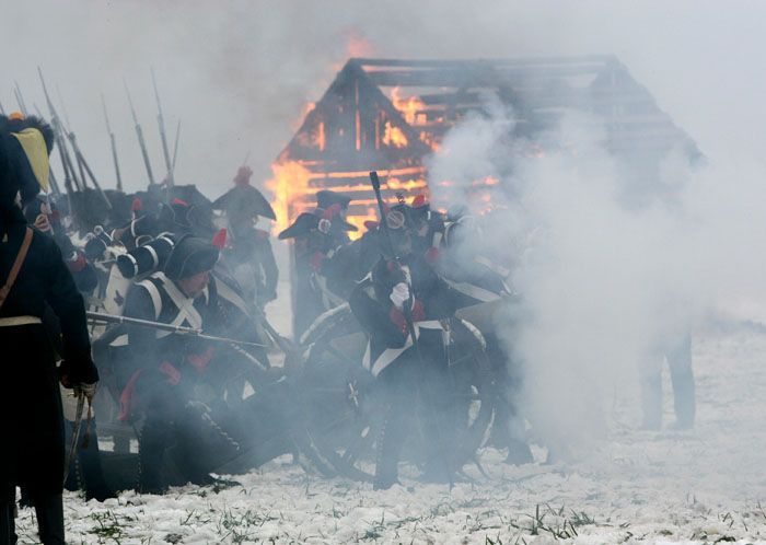 Bitevní vřava na bojišti u Slavkova