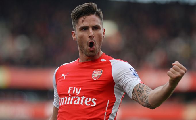 Olivier Giroud slaví gól Arsenalu