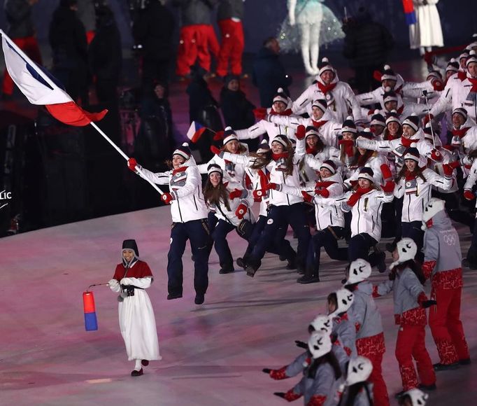 Český telemark při nástupu na olympiádě v Pchjongčchangu 2018