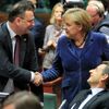Nečas, Merkelová, Sarkozy. Summit EU o dluhové krizi