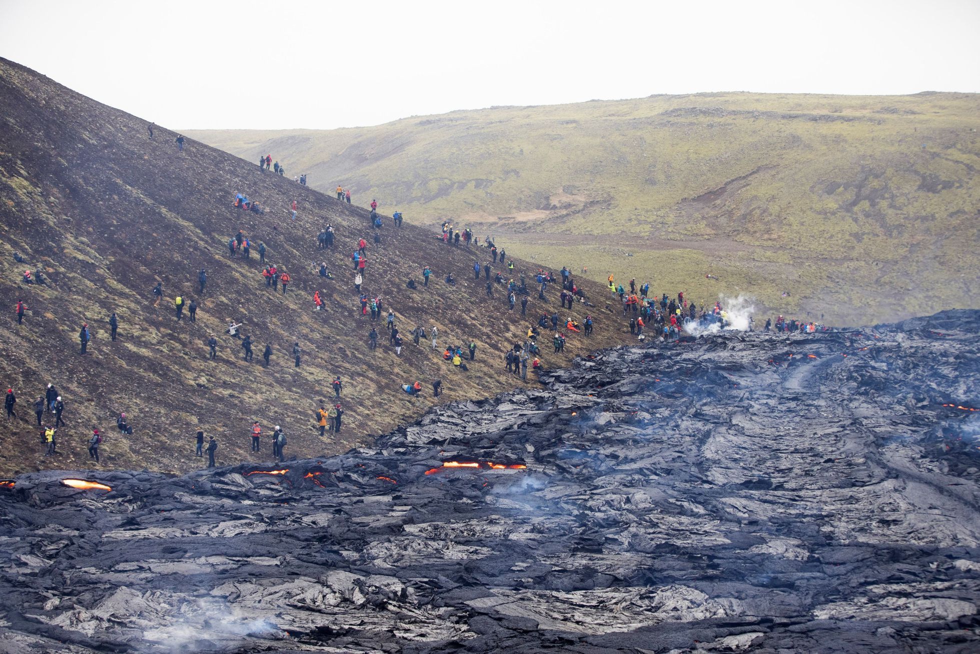 island sopka výbuch erupce hotdog