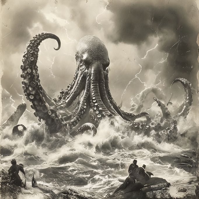 Kraken. Ilustrační snímek vygenerovaný umělou inteligencí