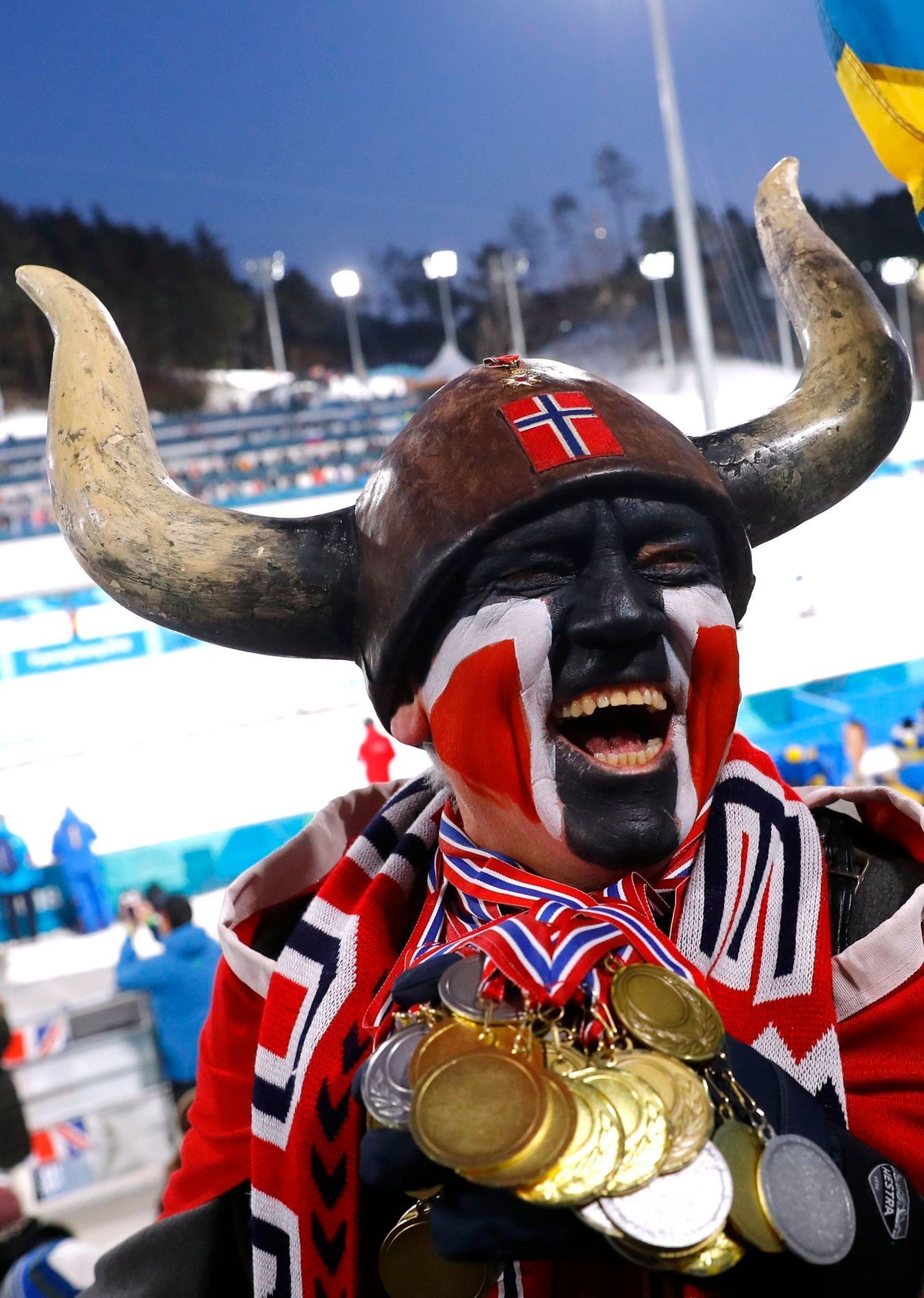 Norský fanoušek na ZOH 2018