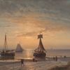 Louis Meijer:Strand bij zonsondergang