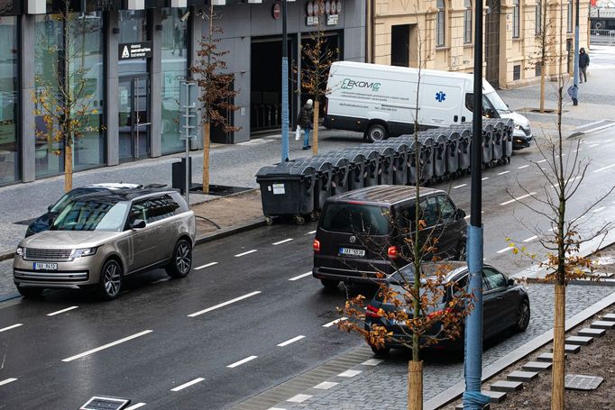 Masaryčka a nová ulice Na Florenci a problémy s dopravou a parkováním.