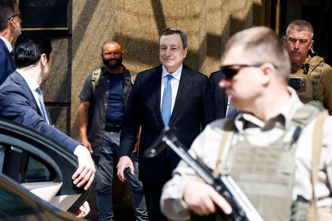 Italský premiér Mario Draghi v Kyjevě.