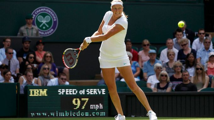 Petra Kvitová ve Wimbledonu.