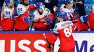 David Pastrňák slaví gól v zápase MS 2025 Česko - USA