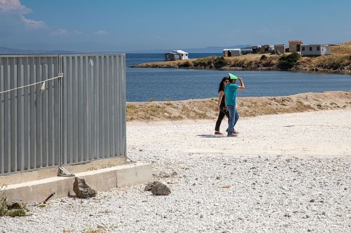 Uprchlický tábor Kara Tepe na ostrově Lesbos v Řecku.